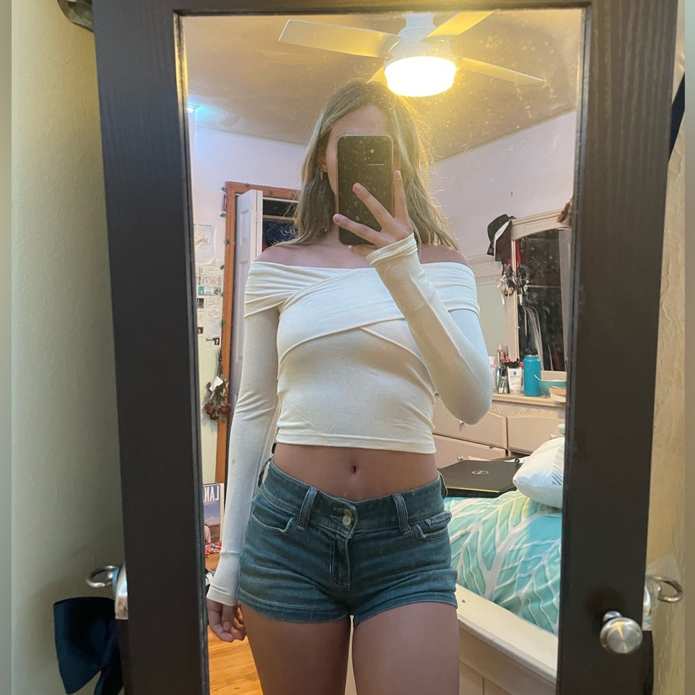 Edikted White Asymmetrical Fitted Crop Top